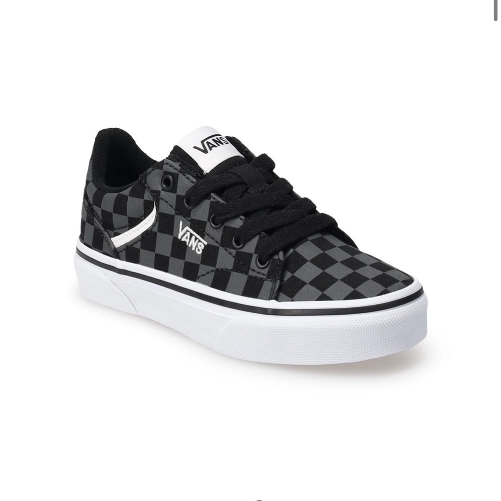 NWT Vans® Seldan Kids' Black and Gray Checkered Shoes